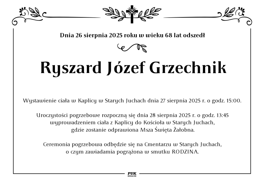 Ryszard Józef Grzechnik - nekrolog